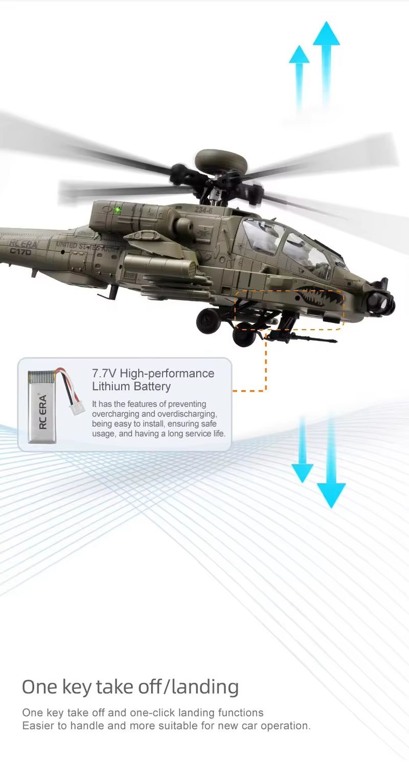 RC Era AH‑64D Apache C170 6CH  - Rc Helicopter Single Rotor review and price